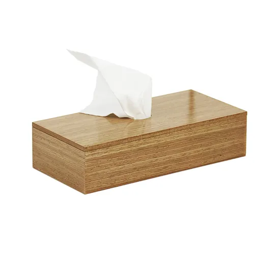 Square Wooden Handicraft Tissue Box Holder Sliding Cover Wood Tissue Boxes for Bathroom Office Desk