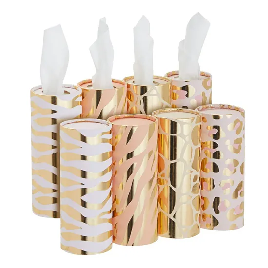 Cylinder Car Tissues Round Facial Tissues Boxes Travel Cylinder Cube Holder