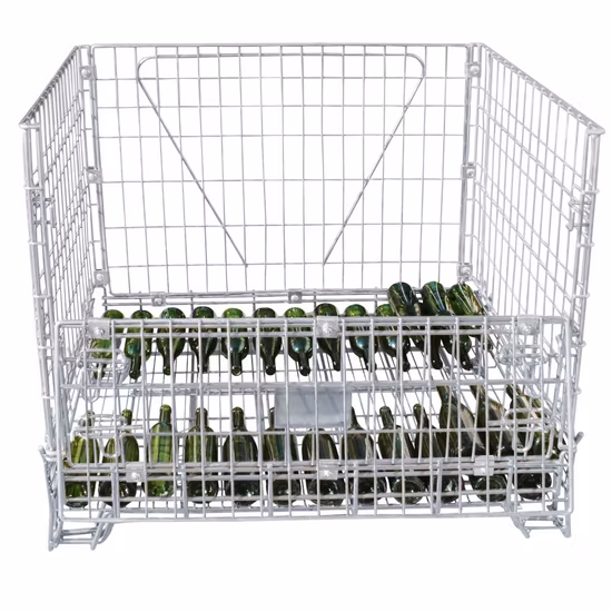 High Quality Warehouse Stackable Steel Wire Mesh Container Basket