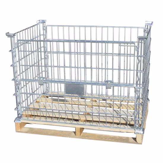 High Quality Warehouse Stackable Steel Wire Mesh Container Basket