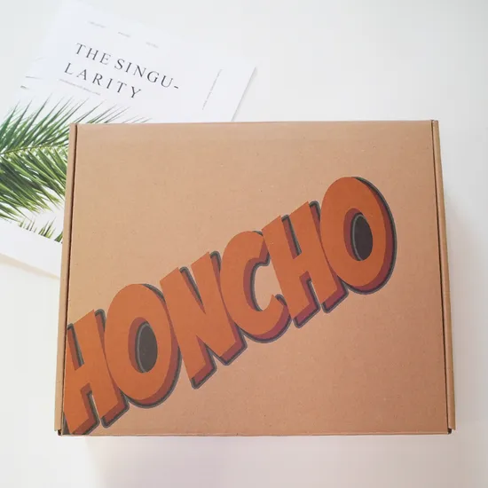 Custom Logo Flat Folding Recyclable Corrugated Kraft Paper Cardboard Boxes