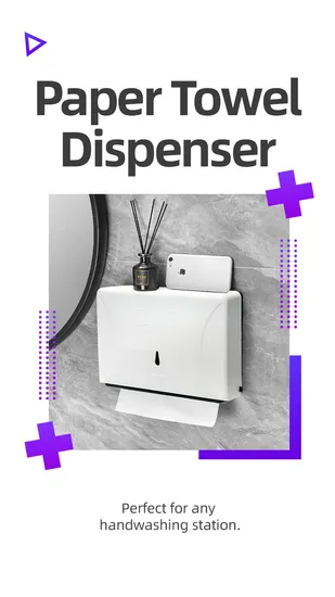 Custom Simple Black Napkin Holder Tissue Storage Box for Public Toilet Restroom Hotel Plastic Wall Mounted Tissue Boxes 
