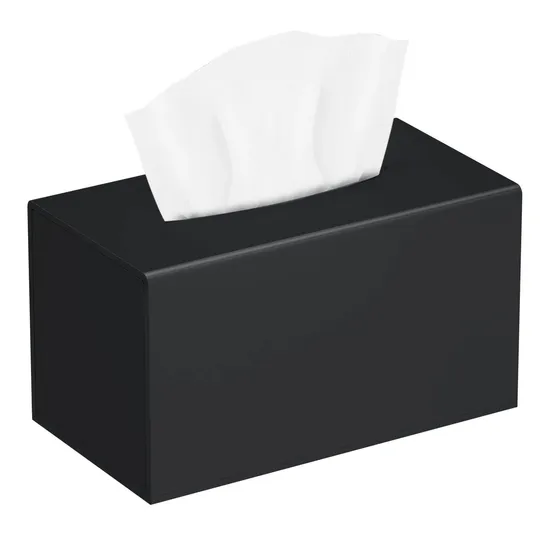 Home Decoration Black Plastic Paper Towel Box Acrylic Facial Tissue 