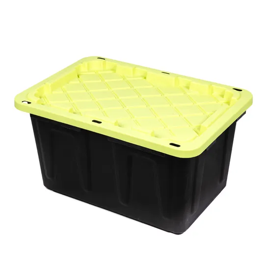 27 Gallon Plastic Large Storage Box Lockable Container Storage Tote 