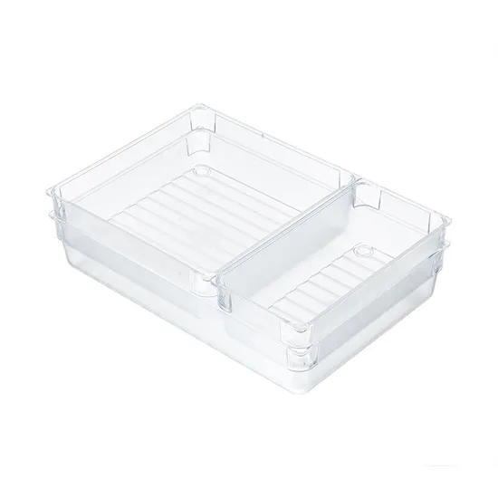 Simple Transparent PS Box for Desktop: Holds Skincare and Cosmetics, Acrylic 