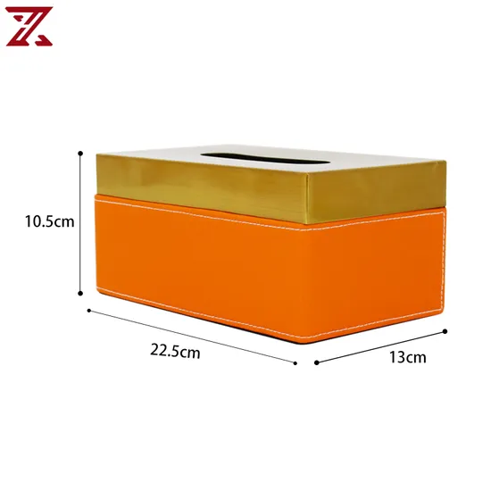 Orange Tissue Box Gold Box Edge Delicate Living Room Decor Toilet Decor 
